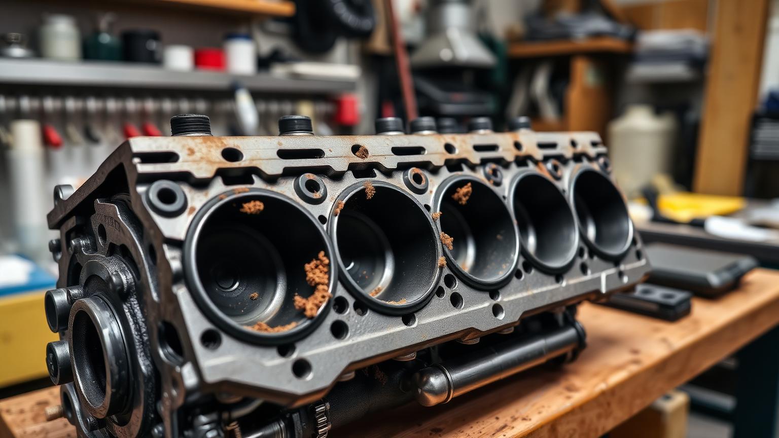 Mechanic running diagnostics on an engine bay
