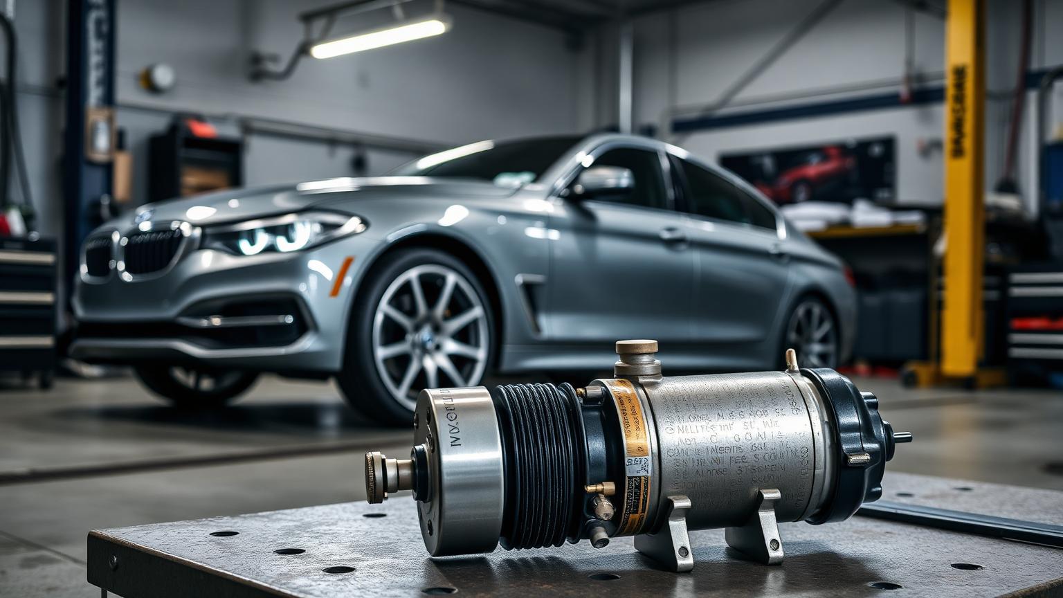 Mechanic running diagnostics on an engine bay